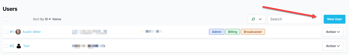 Create User Button